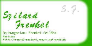 szilard frenkel business card